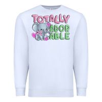 White totally adorable Premium Sweatshirt - MaliasSmallBusiness