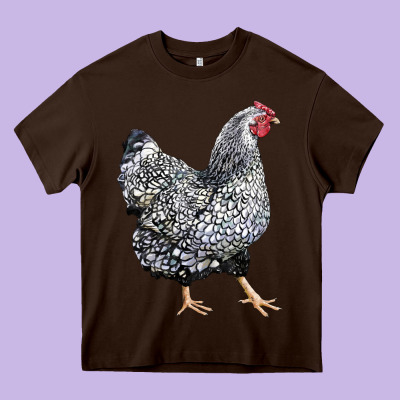 Wyandotte Chicken Heavy Core Tee Designed By Lillyallendesigns