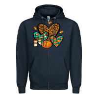 Navy love fall Zipper Hoodie - JahusDesignShop