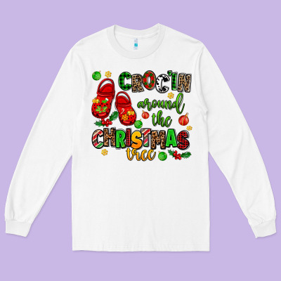 Croc'in Around The Christmas Tree Long Sleeve Tee Designed By Adodesignshop
