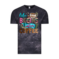 Cloud Black life begins after coffee Vintage Tee - Zillion Design Studio