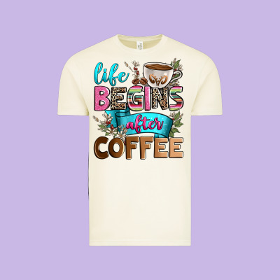 Life Begins After Coffee Vintage Tee Designed By Zillion Design Studio