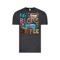 Vintage Black life begins after coffee Vintage Tee - Zillion Design Studio