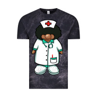 Cloud Black african nurse gnome afro hair Vintage Tee - BarkalooDesign