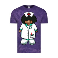 Cloud Purple african nurse gnome afro hair Vintage Tee - BarkalooDesign