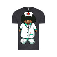 Vintage Black african nurse gnome afro hair Vintage Tee - BarkalooDesign