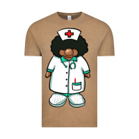 Vintage Coffee african nurse gnome afro hair Vintage Tee - BarkalooDesign