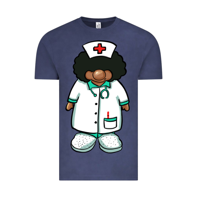 African Nurse Gnome Afro Hair Vintage Tee by BarkalooDesign | Teevron