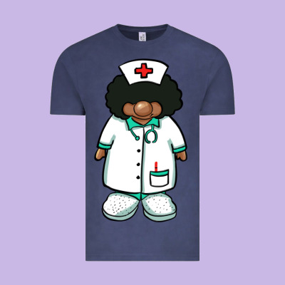 African Nurse Gnome Afro Hair Vintage Tee Designed By Barkaloodesign