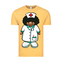 Vintage Mustard african nurse gnome afro hair Vintage Tee - BarkalooDesign