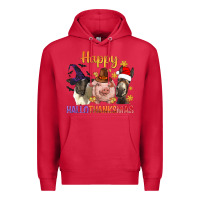 Cardinal Happy Hallothanksmas Farm Animal Premium Hoodie - BundleAndBundleShop