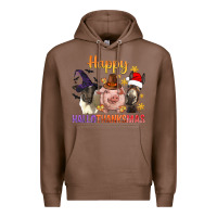 Chestnut Happy Hallothanksmas Farm Animal Premium Hoodie - BundleAndBundleShop