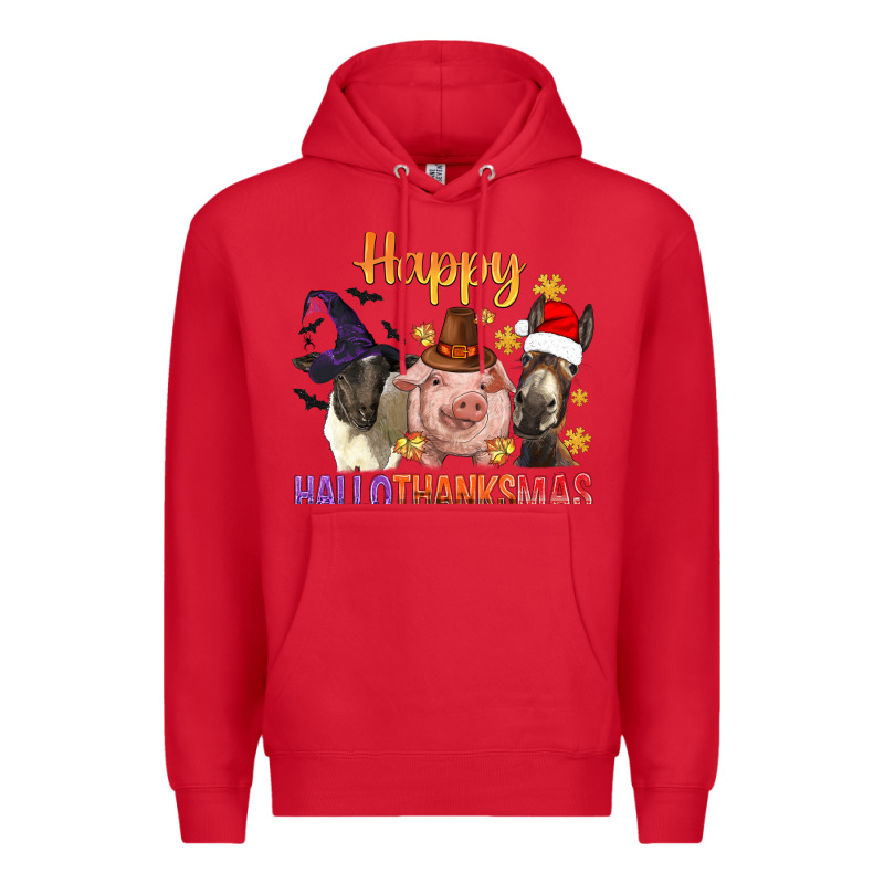 Happy Hallothanksmas Farm Animal Premium Hoodie by BundleAndBundleShop | Teevron
