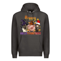 Smoke Happy Hallothanksmas Farm Animal Premium Hoodie - BundleAndBundleShop