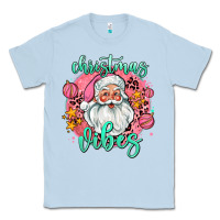 Dusty Blue christmas vibes santa Classic Tee - AdoDesignShop
