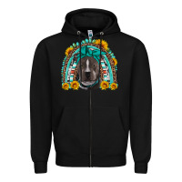 Black western pitbull rainbow Zipper Hoodie - Artiststas