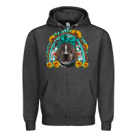 Charcoal Heather western pitbull rainbow Zipper Hoodie - Artiststas