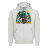 Dove Grey western pitbull rainbow Zipper Hoodie - Artiststas