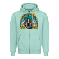 Seafoam western pitbull rainbow Zipper Hoodie - Artiststas