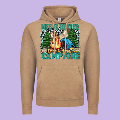 Life Is Better Around The Campfire Vintage Hoodie Designed By Zillion Design Studio