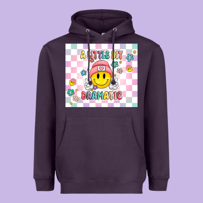 A Little Bit Dramatic Retro Heavyweight Hoodie Designed By Maliassmallbusiness