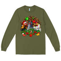 Army Green Christmas party and chickens Long Sleeve Tee - AdoDesignShop