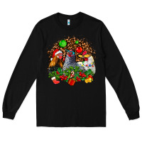 Black Christmas party and chickens Long Sleeve Tee - AdoDesignShop