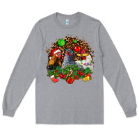 Heather Grey Christmas party and chickens Long Sleeve Tee - AdoDesignShop