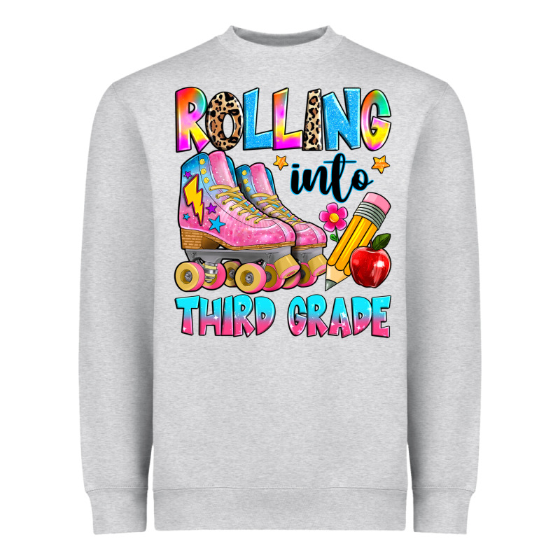 Rolling Into Third Grade Heavyweight Sweatshirt by texasbilliewilder | Teevron
