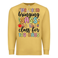 Antique Gold i ve been bringing sass to the class for 100 days Premium Sweatshirt - MaliasSmallBusiness