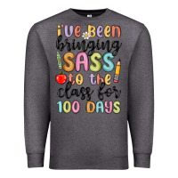 Charcoal Heather i ve been bringing sass to the class for 100 days Premium Sweatshirt - MaliasSmallBusiness