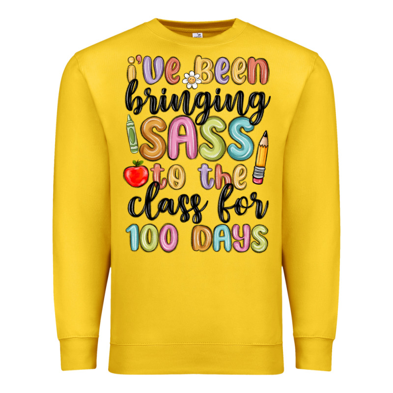 I Ve Been Bringing Sass To The Class For 100 Days Premium Sweatshirt by MaliasSmallBusiness | Teevron
