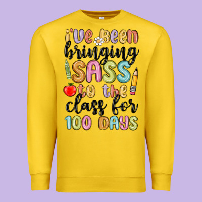 I Ve Been Bringing Sass To The Class For 100 Days Premium Sweatshirt Designed By Maliassmallbusiness
