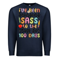 Navy i ve been bringing sass to the class for 100 days Premium Sweatshirt - MaliasSmallBusiness