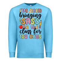 Ocean Blue i ve been bringing sass to the class for 100 days Premium Sweatshirt - MaliasSmallBusiness