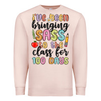 Pale Pink i ve been bringing sass to the class for 100 days Premium Sweatshirt - MaliasSmallBusiness