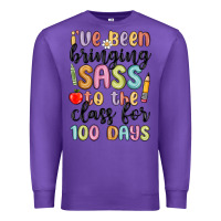 Purple i ve been bringing sass to the class for 100 days Premium Sweatshirt - MaliasSmallBusiness