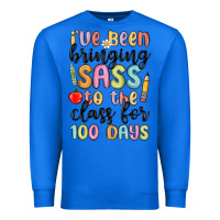 True Royal i ve been bringing sass to the class for 100 days Premium Sweatshirt - MaliasSmallBusiness