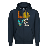 Navy fall love Zipper Hoodie - JahusDesignShop