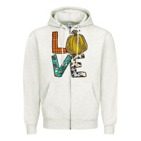 Oatmeal Heather fall love Zipper Hoodie - JahusDesignShop