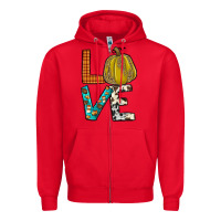 Red fall love Zipper Hoodie - JahusDesignShop