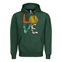 Sports Green fall love Zipper Hoodie - JahusDesignShop