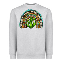 Heather Grey western cactus rainbow Heavyweight Sweatshirt - Zillion Design Studio