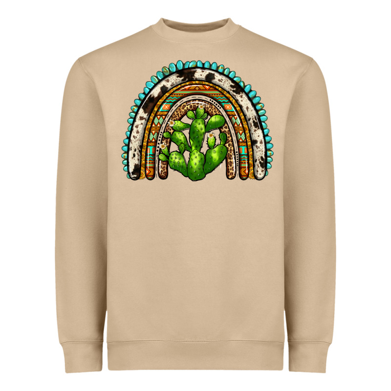 Western Cactus Rainbow Heavyweight Sweatshirt by Zillion Design Studio | Teevron