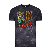 Cloud Black christmas cowboy boots ho ho howdy Vintage Tee - RanaPortraitStore