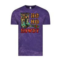 Cloud Purple christmas cowboy boots ho ho howdy Vintage Tee - RanaPortraitStore