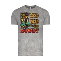 Cloud Rock christmas cowboy boots ho ho howdy Vintage Tee - RanaPortraitStore