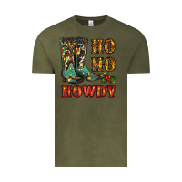 Vintage Olive christmas cowboy boots ho ho howdy Vintage Tee - RanaPortraitStore
