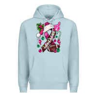 Blue Mist Pink Christmas Breast Cancer Ribbon Football Premium Hoodie - BundleAndBundleShop