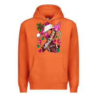 Carrot Pink Christmas Breast Cancer Ribbon Football Premium Hoodie - BundleAndBundleShop